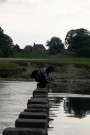 Alina On Stepping Stones Over River Wharfe